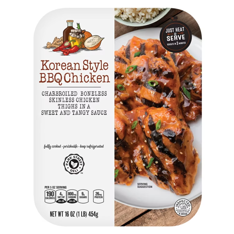 Fully Cooked Chicken in Korean Style BBQ Sauce, 16 oz