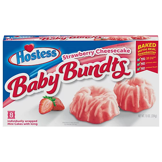 Hostess Baby Bundts Strawberry Cheesecake 10  OZ