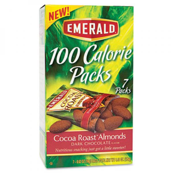 Emerald 100 Calorie Pack Dark Chocolate Cocoa Roast Almonds -7 Pks. /box 4.41 Oz