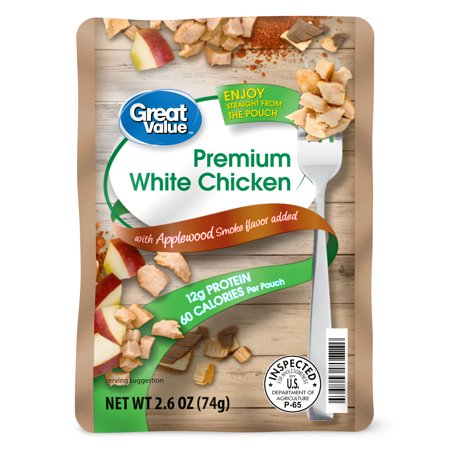 Great Value Premium White Chicken with Applewood Smoke Flavor, 2.6 oz