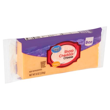 Great Value Sharp Cheddar Cheese 8 oz.