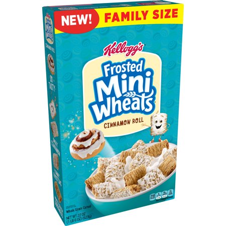 Kellogg's Frosted Mini Wheats, Breakfast Cereal, Cinnamon Roll, , 22 OZ