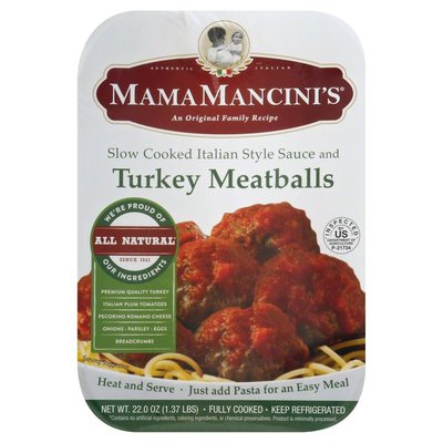 Mama Mancini's Meatballs, Turkey 16 OZ