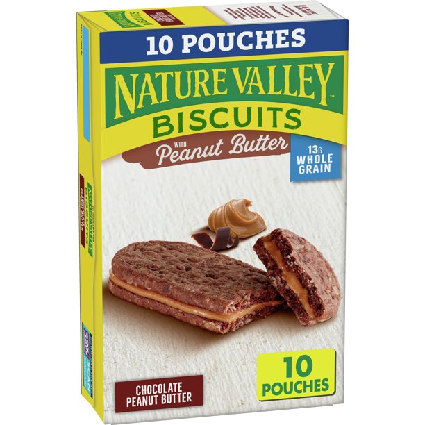 Nature Valley Biscuits, Chocolate Peanut Butter, 10 Ct Value Pack, 13.5 Oz