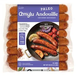 Amylu ABF Paleo Andouille Chicken Sausages, 16 Links, 40 oz