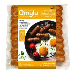 Amylu  Antibiotic Free Chicken Breakfast Links Sausage, 48 oz. 54 ct