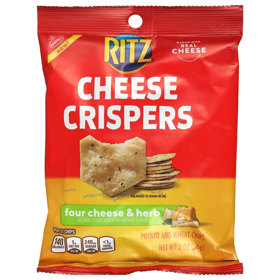Nabisco Ritz Four Cheese and Herb Cheese Crispers, 2-oz. Bags