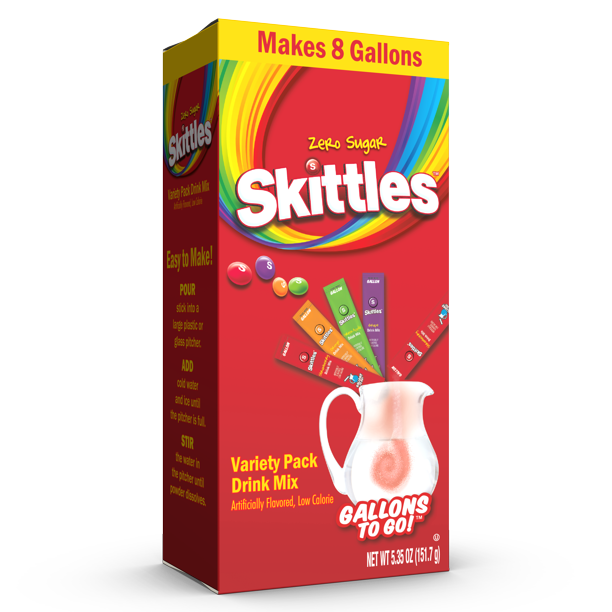 Skittles 8ct Variety Pack 1-gallon stick