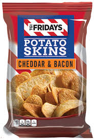 T.G.I Friday's cheddar and Bacon potato skins snack chips 4.5 oz