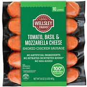 Wellsley Farms Tomato Basil & Mozzarella Cheese Chicken Sausage 32 oz